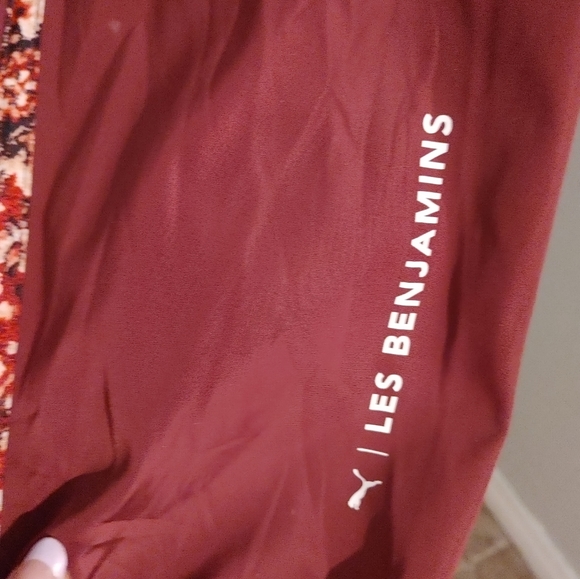 Puma x Les Benjamins Mens Windbreaker SZ.L Burgundy - Picture 4 of 11